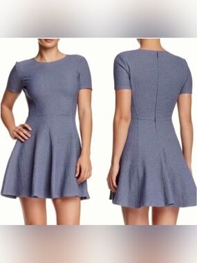 Theory Short Sleeve Mini Dress in Heather Blue
